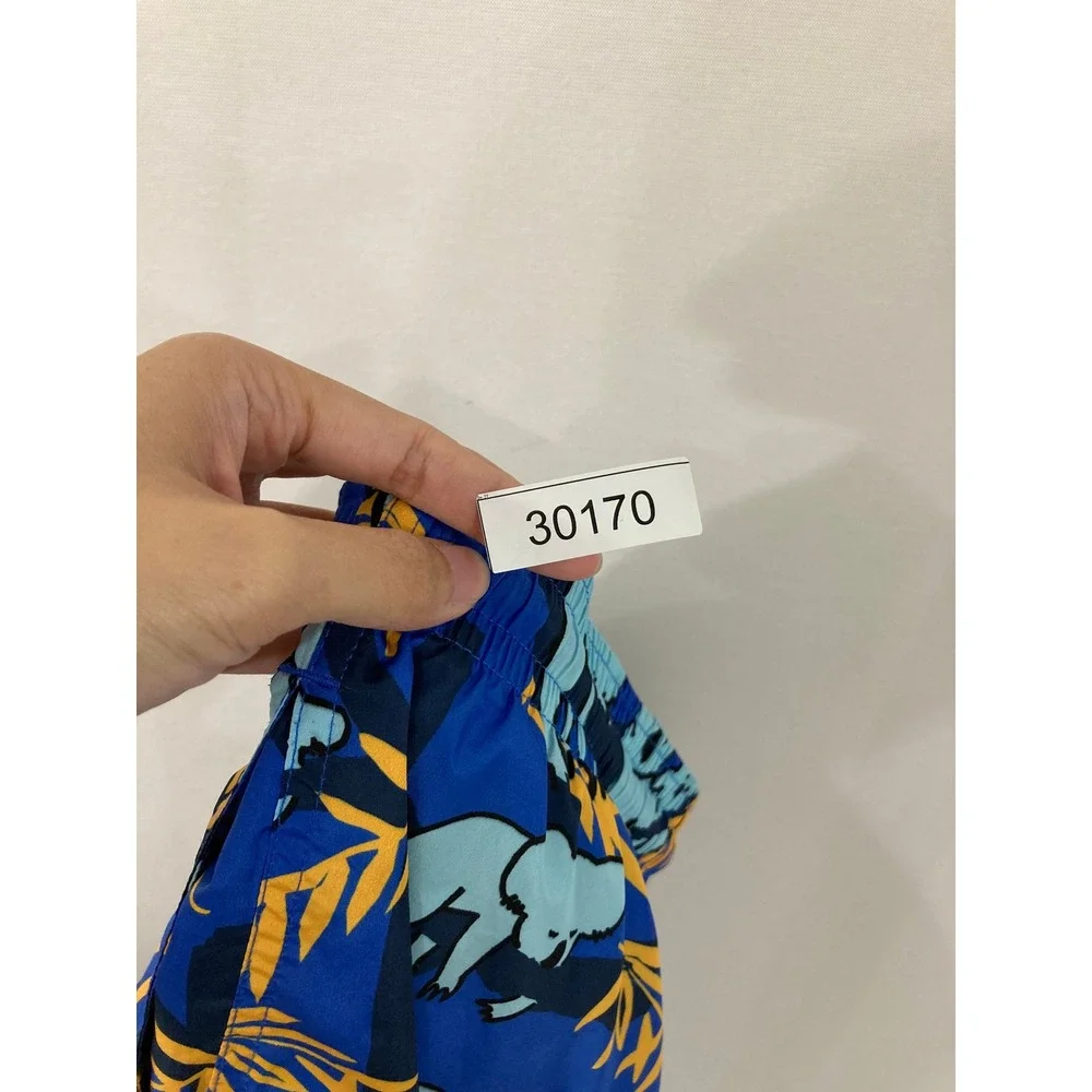 Vilebrequin Koala Print Swim Trunks 5XL Blue Yellow Moorea Board Shorts Vacation